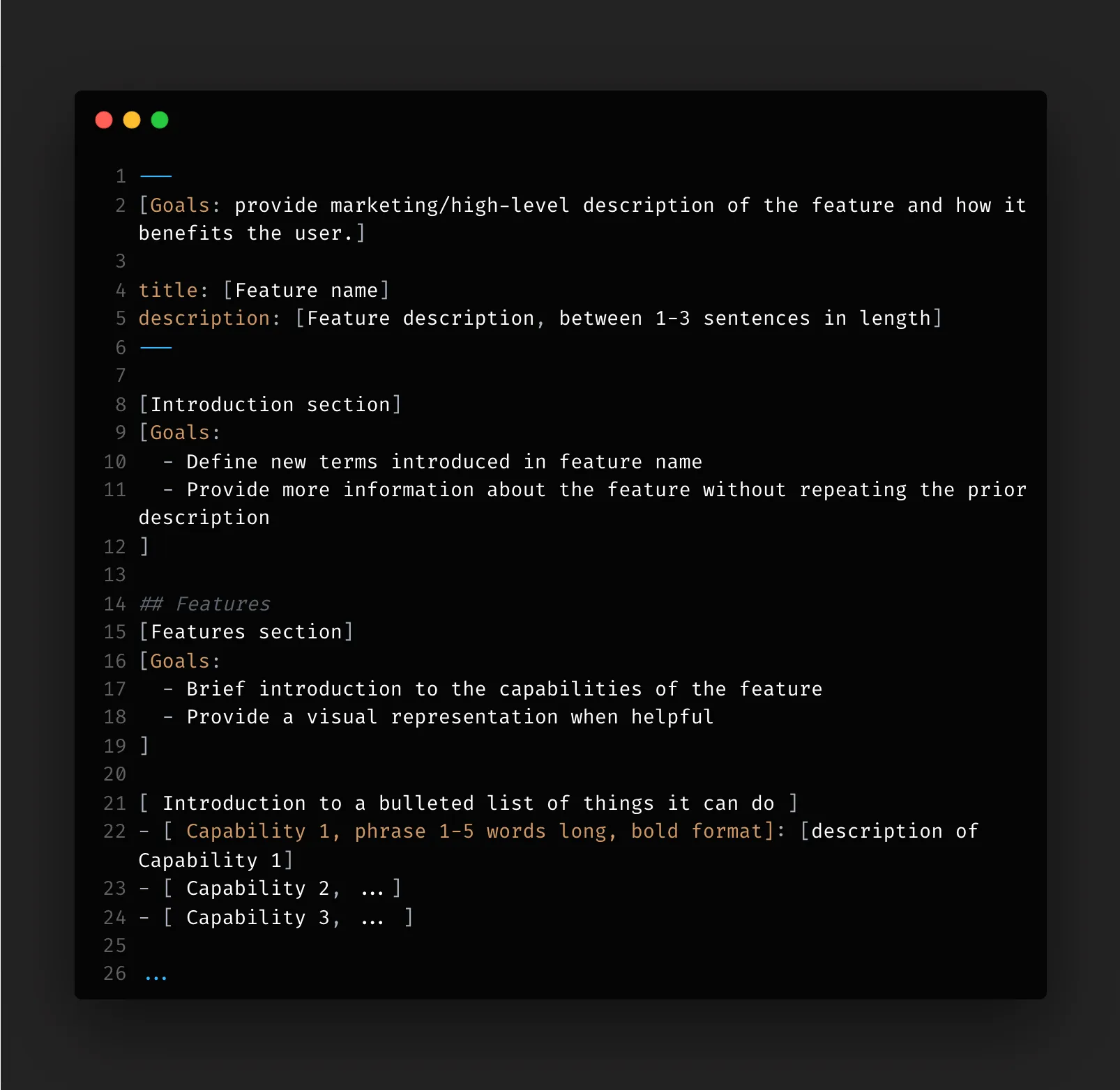 Replit's documentation template