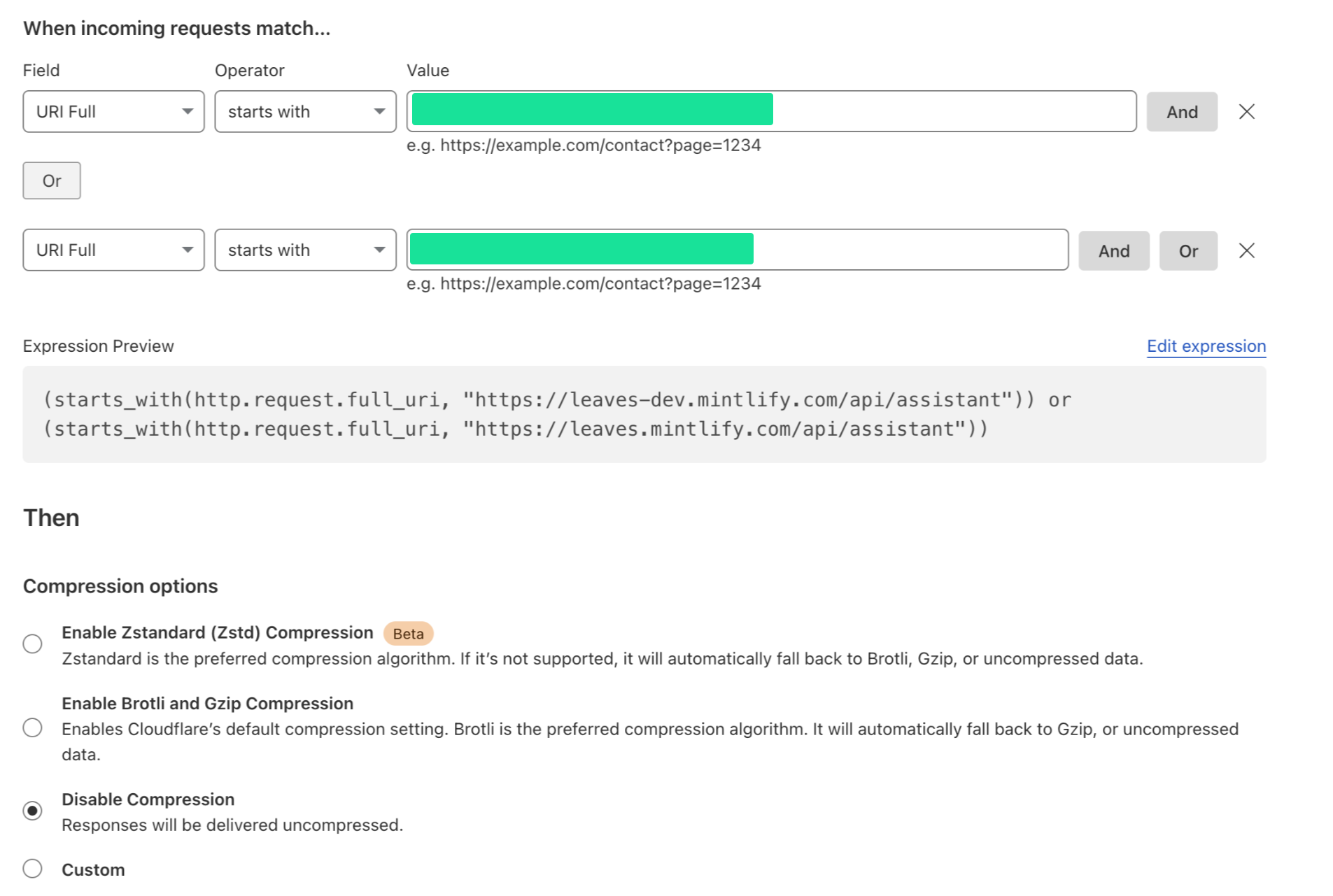 screenshot of Cloudflare dashboard